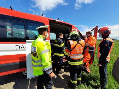 TC - Tábor, dopravní nehoda s únikem kyseliny, 18.5.2021